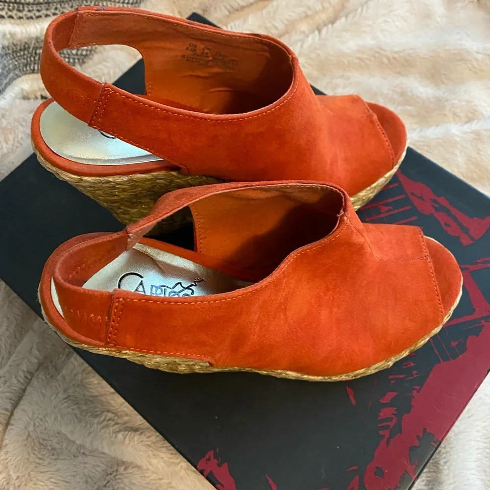 Like New Carlos Santana Bali wedge sandals size 6.5 - Picture 2 of 6